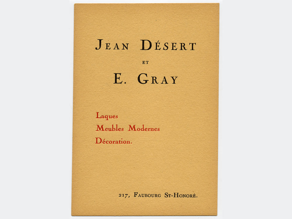 Eileen Gray - Carte Galerie Jean Désert, vers 1926